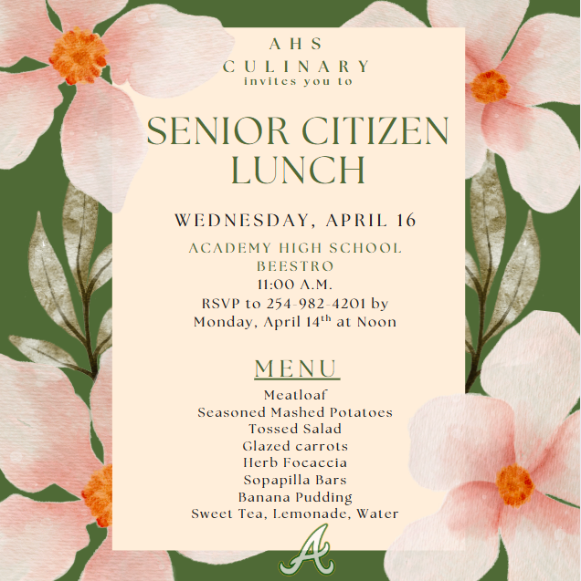 Senior Citizen Lunch - Wednesday, April 16